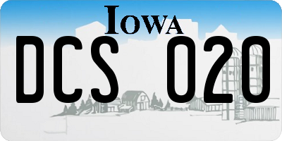 IA license plate DCS020