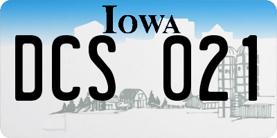 IA license plate DCS021