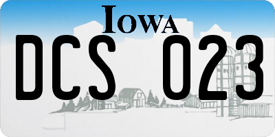 IA license plate DCS023