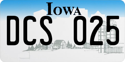 IA license plate DCS025