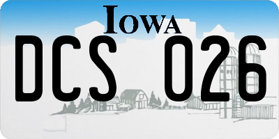 IA license plate DCS026