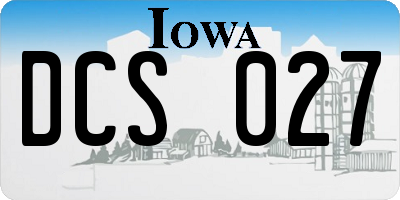 IA license plate DCS027