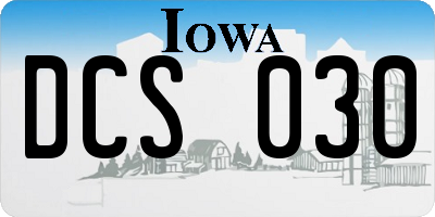 IA license plate DCS030