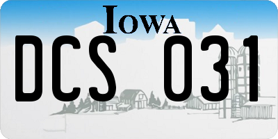 IA license plate DCS031