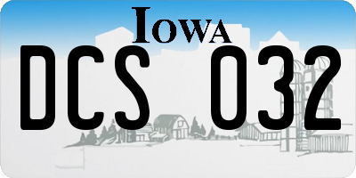 IA license plate DCS032
