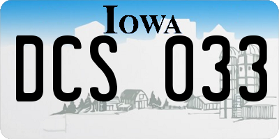 IA license plate DCS033