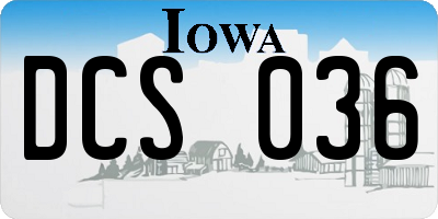 IA license plate DCS036