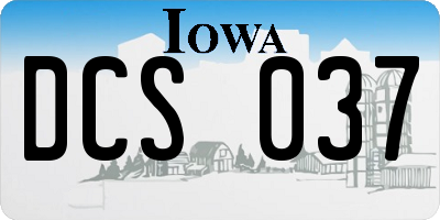 IA license plate DCS037