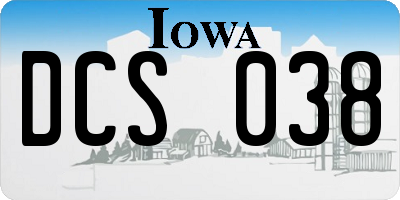 IA license plate DCS038