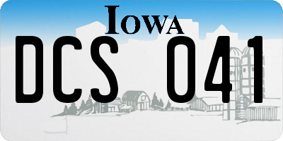 IA license plate DCS041