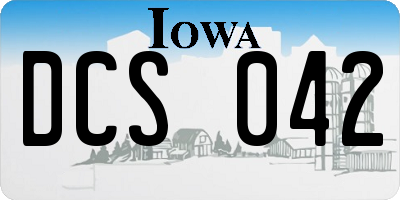 IA license plate DCS042