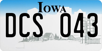 IA license plate DCS043