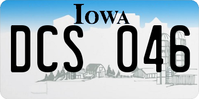 IA license plate DCS046