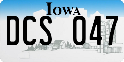 IA license plate DCS047