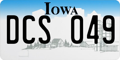 IA license plate DCS049