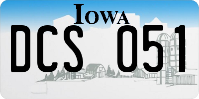 IA license plate DCS051