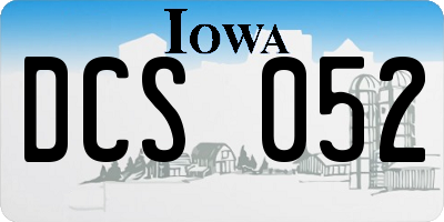 IA license plate DCS052