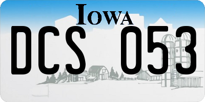 IA license plate DCS053