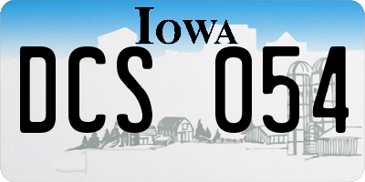 IA license plate DCS054