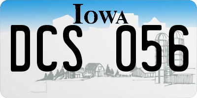 IA license plate DCS056