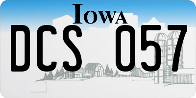 IA license plate DCS057
