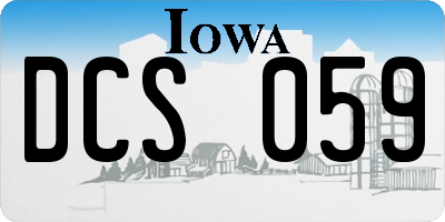 IA license plate DCS059
