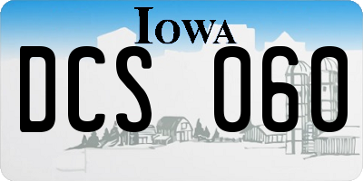 IA license plate DCS060