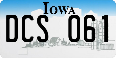 IA license plate DCS061