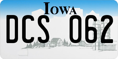 IA license plate DCS062