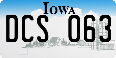IA license plate DCS063