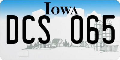 IA license plate DCS065