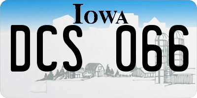 IA license plate DCS066