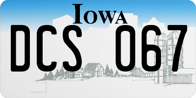 IA license plate DCS067