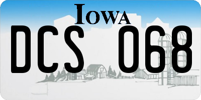 IA license plate DCS068