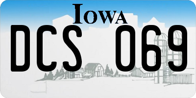IA license plate DCS069
