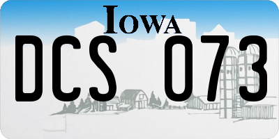 IA license plate DCS073