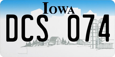 IA license plate DCS074