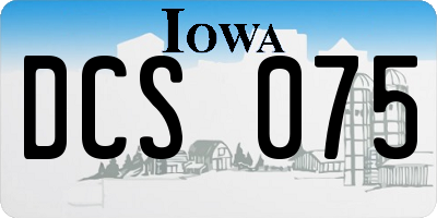 IA license plate DCS075
