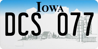 IA license plate DCS077