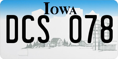 IA license plate DCS078