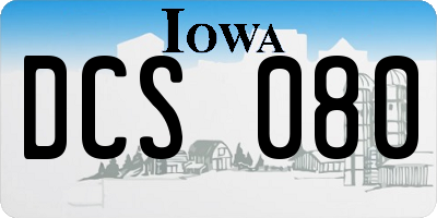 IA license plate DCS080