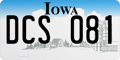 IA license plate DCS081