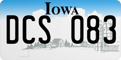 IA license plate DCS083