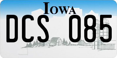 IA license plate DCS085