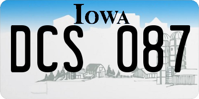 IA license plate DCS087