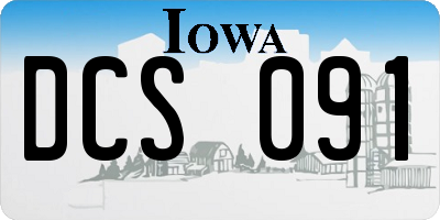 IA license plate DCS091