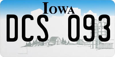 IA license plate DCS093