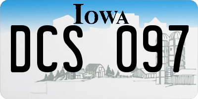 IA license plate DCS097