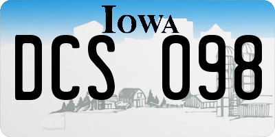 IA license plate DCS098