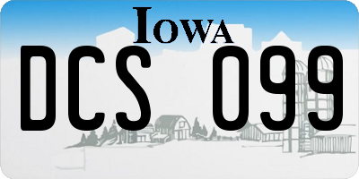 IA license plate DCS099